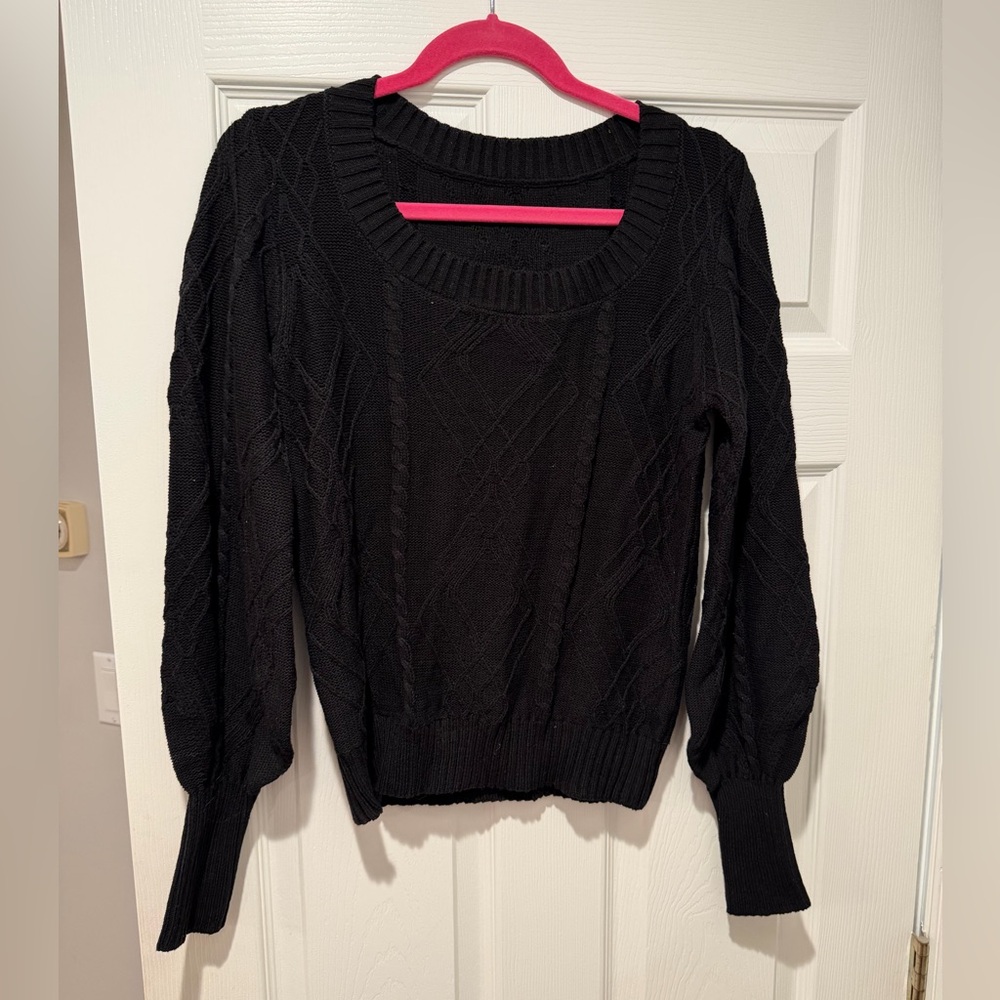 Black Cable Knit Women's Sweater size Small NWOT
